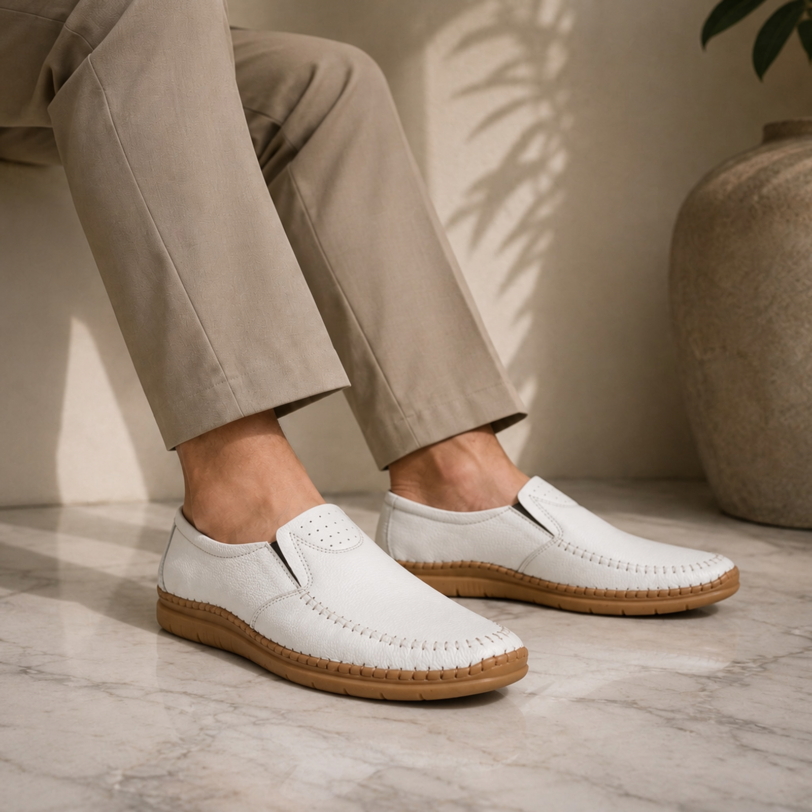 100% Genuine Leather Code Jdw White Cloour - Image 3